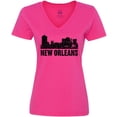 thumbnail image 3 of Inktastic New Orleans Skyline Grunge Women's V-Neck T-Shirt, 3 of 5