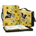 thumbnail image 3 of FOR U DESIGNS Sunflower Border Collie Bible Case for Women PU Reusable Sturdy Bible Protective Carrier Size 2XL Abrasion Bible Book Cover Carrying Case Lightweight Crossbody Bible Bag, 3 of 7