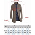 thumbnail image 3 of Gabardina larga de mezcla de lana para hombre, abrigo ajustado de plumas, 3 of 3