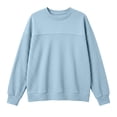 thumbnail image 6 of IUYRTFE Women's Round Neck Waffle Knit Long Sleeve Pullover Solid Color Casual Top with Seam Detail, 6 of 7