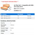 thumbnail image 2 of Air Filter Set 2 - Compatible with 2008 - 2015 Volvo XC70 - Autopart Premium, 2 of 2
