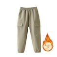 thumbnail image 2 of NAFUU Boys Cargo Jogger Pants Boys Winter Fleece Cargo Pants Thermal Insulated Trousers For Kids Cold Weather Outdoor Comfortable Casual Bottoms Leisure Trousers 6-7 Years, 2 of 7