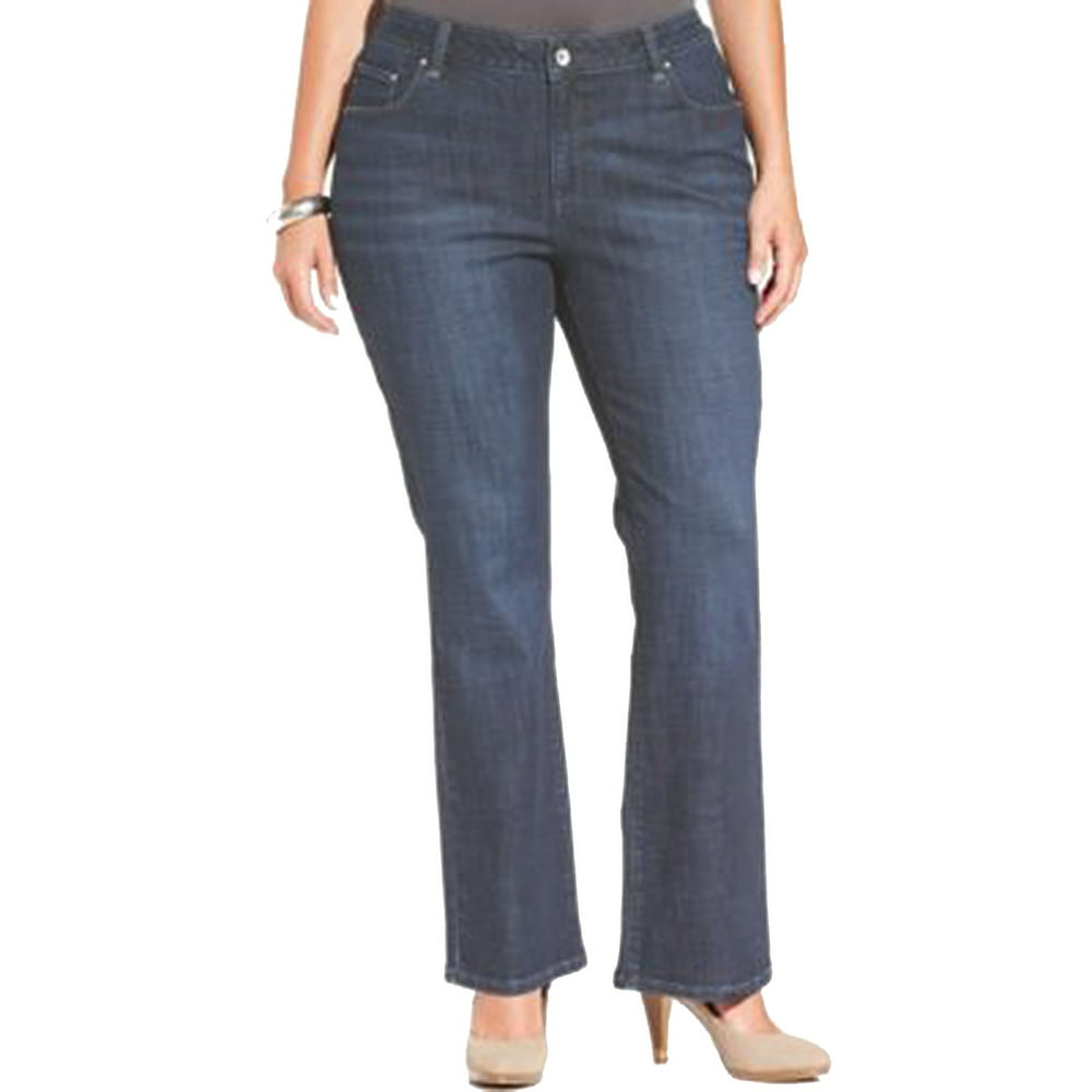 Lee - Lee Women's Plus Curvy Fit Stretch Denim Bootcut Jeans 16w Petite ...