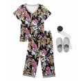thumbnail image 6 of Tnhcen Women's Cotton Pajamas Sets Short Sleeve Tops Capri Pants Sleepwear Loungewear with Pockets Homewear Set S-2XL, 6 of 7