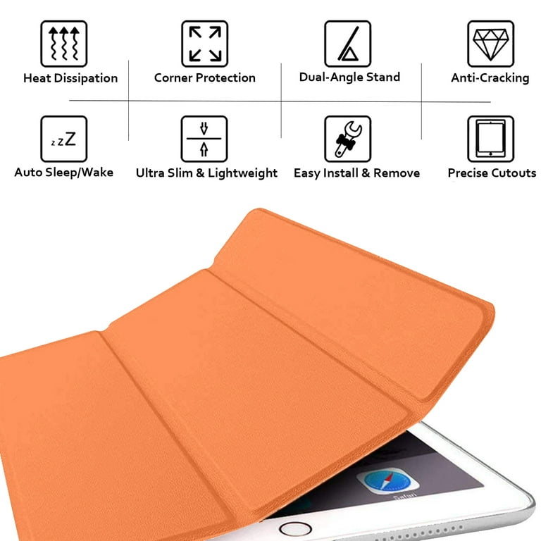 Durasafe Ultra Slim Smart Cover Per IPad 9.7 (5/6 Gen 2017/2018) – Retro Semitrasparente, Tri-Fold, Auto Sleep/Wake