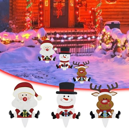 

Taylongift Christmas Valentine s Day Christmas Scene Arrangement Decorations With LED Lights Glowing Santa Snowman Outdoor Decoration