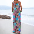 thumbnail image 4 of LOVZFMLL Combinaison pour Femmes, Combinaison Imprimée Décontractée avec Boutons, Poche, Sans Manches, Pantalon Grand Violet, m, 4 of 7