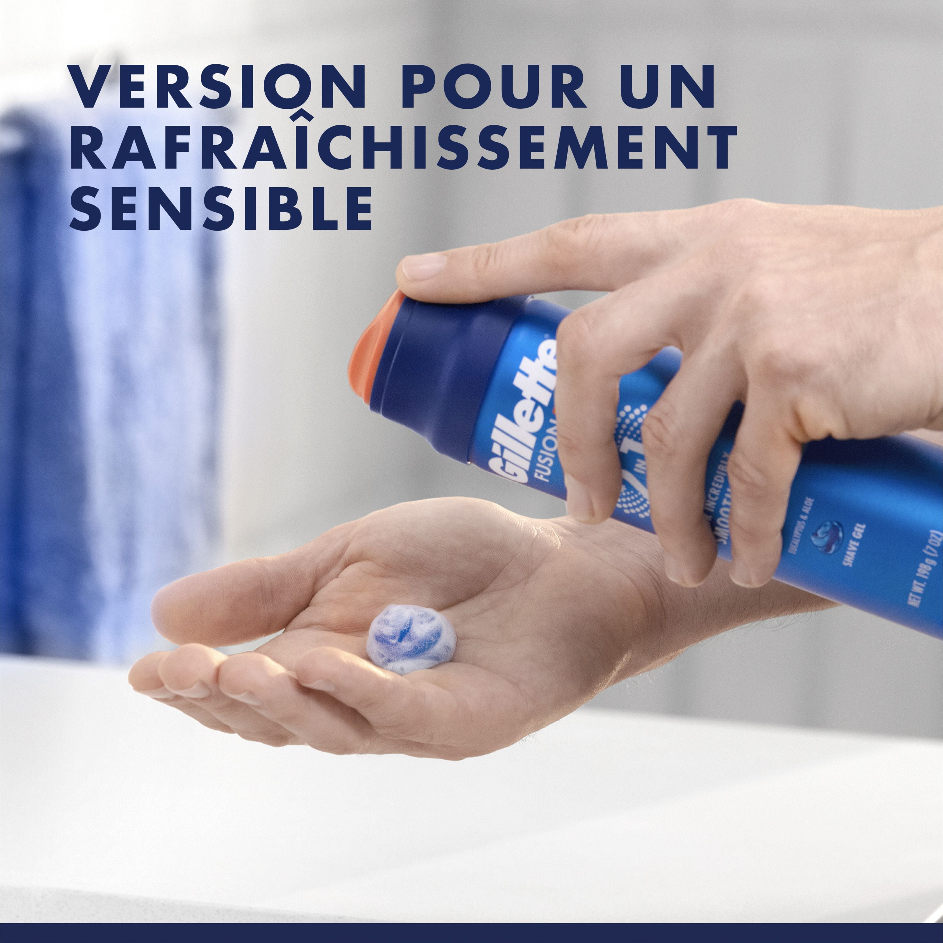 Gillette FusionPro Sensitive Cooling Shaving Gel for Men, 2-in-1 Shave Gel for Men’s Grooming Protects and Hydrates, With Eucalyptus and Aloe Vera., 198G