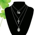 thumbnail image 1 of IDEANATEGRATE Collar Para Mujer Con Colgante Cruz Plateado Multilayer Y, 1 of 8