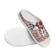 thumbnail image 3 of Daiia Fashion Tatreez1 Print Women’s Fuzzy Slippers Memory Foam Lightweight House Shoes Cozy Loafer Flannel House Shoes-46/47, 3 of 7
