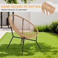 thumbnail image 5 of Dovov 3 Piece Patio Acapulco Furniture Bistro Set, Outdoor Bistro Set Acapulco Chairs All-Weather Rattan Wicker Chairs with Plastic Rope and Coffee Table, Beige, 5 of 11