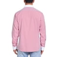 thumbnail image 3 of INSPIRE CHIC Men's Striped Button Down Long Sleeve Stretch Business Shirts S Red, 3 of 4