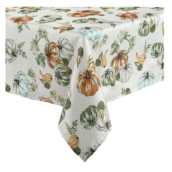 Celebrate Together Pumpkin Toss Woven Tablecloth, Fall Pumpkin Print, 60 x 102 Inch Rectangle,