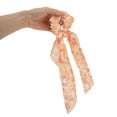 thumbnail image 4 of Unique Bargains 1 Pc Stylish Floral Ribbon Hair Elastics Hair Ties Orange, 4 of 5