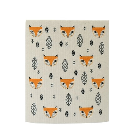 

Kitchen Cleaning Cloth Bowls Washing Towel Dishes Wash Rag Kitchens Tools Household Absorbent Dish Cloths with Lovely Patterns Fox