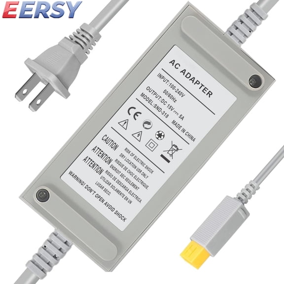 Charger Compatible with Wii U WiiU AC Adapter Power Supply  for Wii U Console US Plug 15V 5A