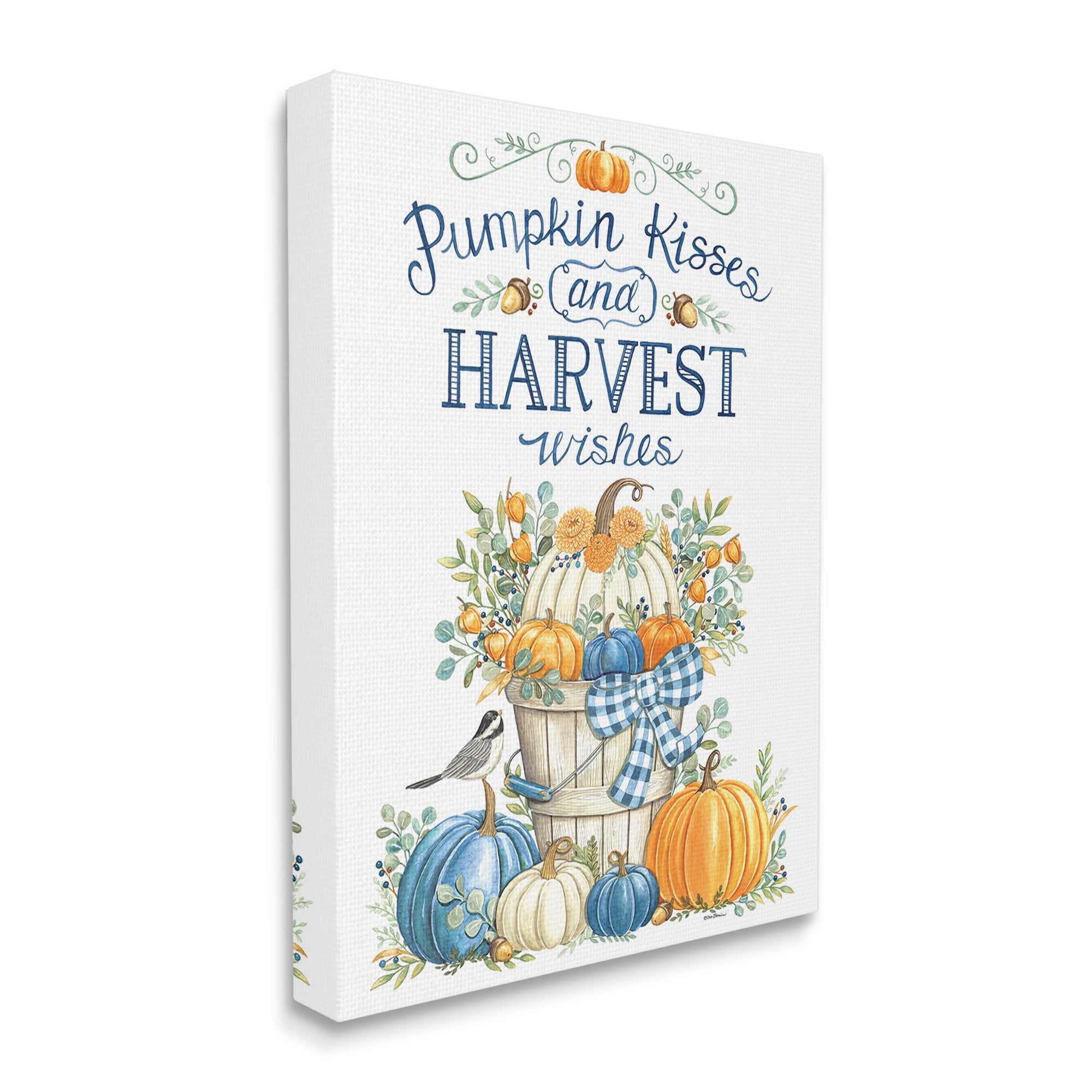 Stupell Industries Harvest Wishes Pumpkins Holiday Painting Gallery Wrapped Canvas Art Print Wall Art, 30 x 40
