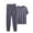 Gray, variant on Fashion Plus Size Two Piece Sets For Women Summer Home Round-Neck Solid Pajama For Daily Home Wear Long Pants Set