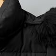 thumbnail image 5 of Women Cropped Winter Puffer Coat, Solid‑Color Fuzzy‑Lined Quilted Hooded Zip‑Snap Casual Outerwear With Side Pockets for Cold Weather Travel, 5 of 9