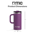 thumbnail image 4 of RTIC 16 oz Ceramic Lined Insulated Road Trip Travel Mug with Leak-Resistant Lid, Berry Jam, 4 of 8