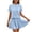Blue, variant on Two Piece Sets for Women Summer Outfits Ribbed Knit Short Sleeve Tops and Lined Pleated Mini Skirt Sets