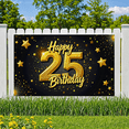 thumbnail image 7 of Elegant Black and Gold Happy 25 Birthday Banner with Star and Balloon Elements Birthday Party Decorations Backdrop Photography Props Party Supplies, 7 of 7