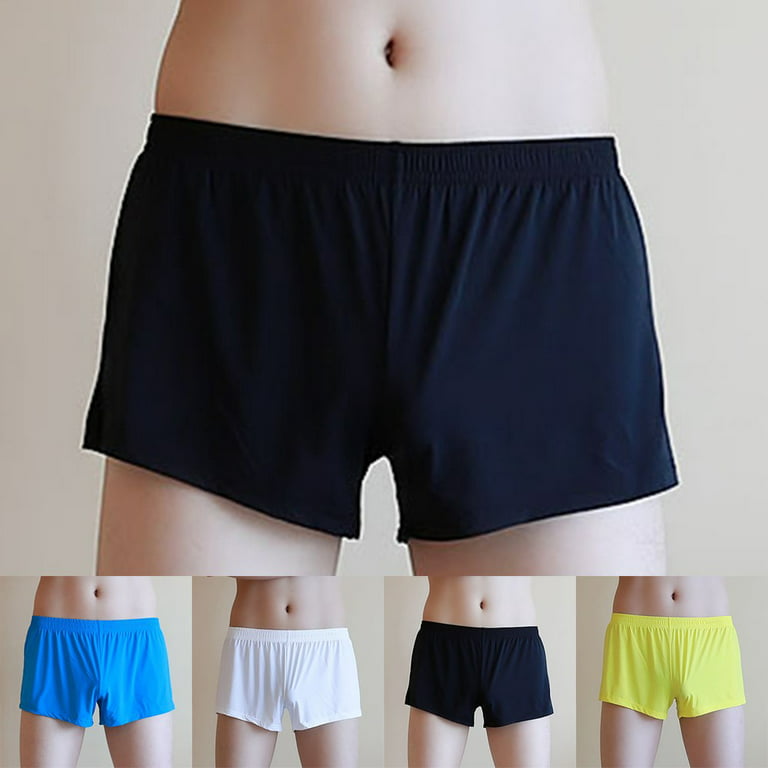 Fule Men Ice Silk Boxer Briefs Trunks Sexy Sheer Breathable