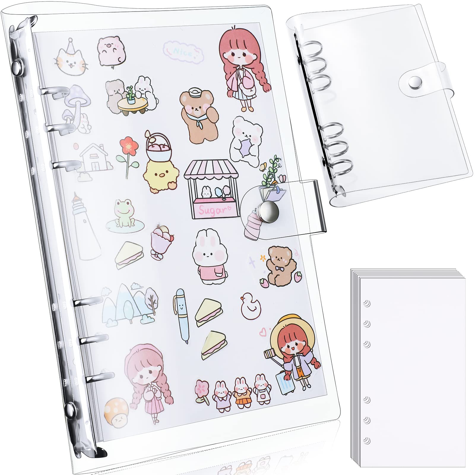 Sticker Collecting Album Reusable Sticker Book Blank 40 Sheets PVC