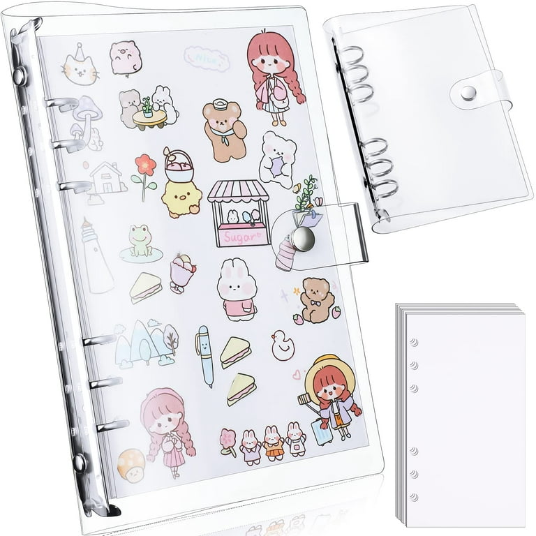 Blank Sticker Book Collecting Album Reusable Stickers Storage Organizer Book-24Pages  (PINK) 