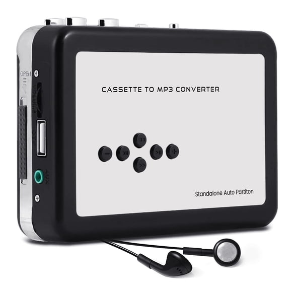 Reshow Reproductor de Casetes Portátil Convertidor USB a MP3, Convertidor Digital de Cinta, Altavoz Integrado, Blanco