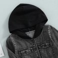 thumbnail image 5 of URMAGIC 1-6 Years Toddler Baby Boys Fall Winter Clothes Kids Hooded Denim Jackets Long Sleeve Button Down Hoodie Jeans Jacket Coat Tops, 5 of 7