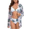 thumbnail image 1 of Ensembles de Bikinis pour Femmes Maillot de Bain Sexy Imprimé avec Paréo 3 Pcs, 1 of 7