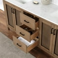 thumbnail image 5 of Hadiya 72" Double Bathroom Vanity Set in Brown Pine with Aosta White Composite Stone Countertop without Mirror, 5 of 8