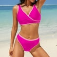 thumbnail image 3 of BSDJILFG Bikini for Women Summer 2025 Bathing Suit New Trending Cross Front Push Up Bra Soft Padded Wire-Free Seamless Bra and Brief Bikini Bottom, 3 of 5