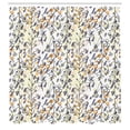 thumbnail image 2 of Ambesonne Tropical Shower Curtain, Sketchy Leaves Flowers Art, 69"Wx70"L, Orange Purpleblue and White, 2 of 4