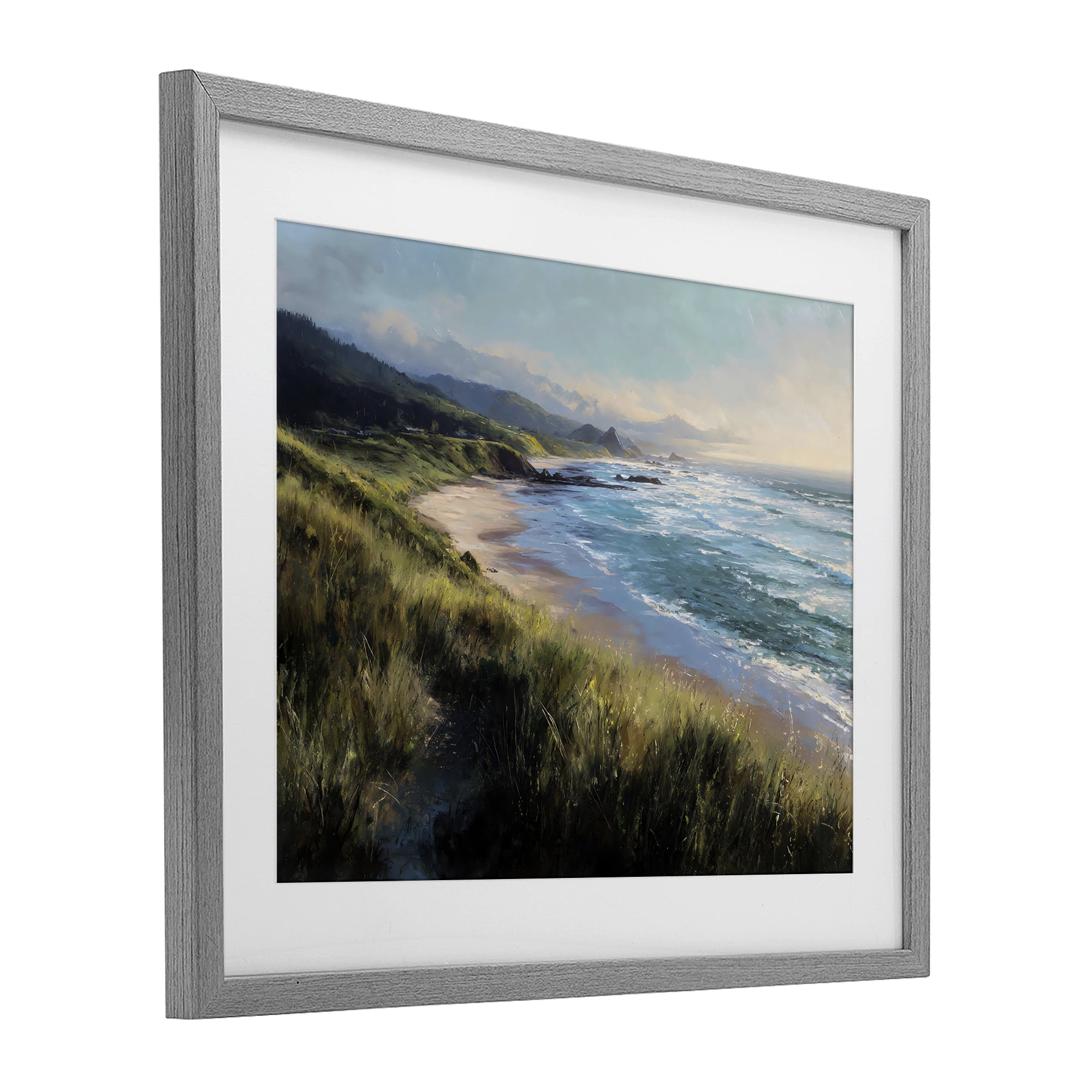 Stupell Industries Nature's Coast in Morning Light Gray Framed Print Under Glass, design by Franklyn Gregory