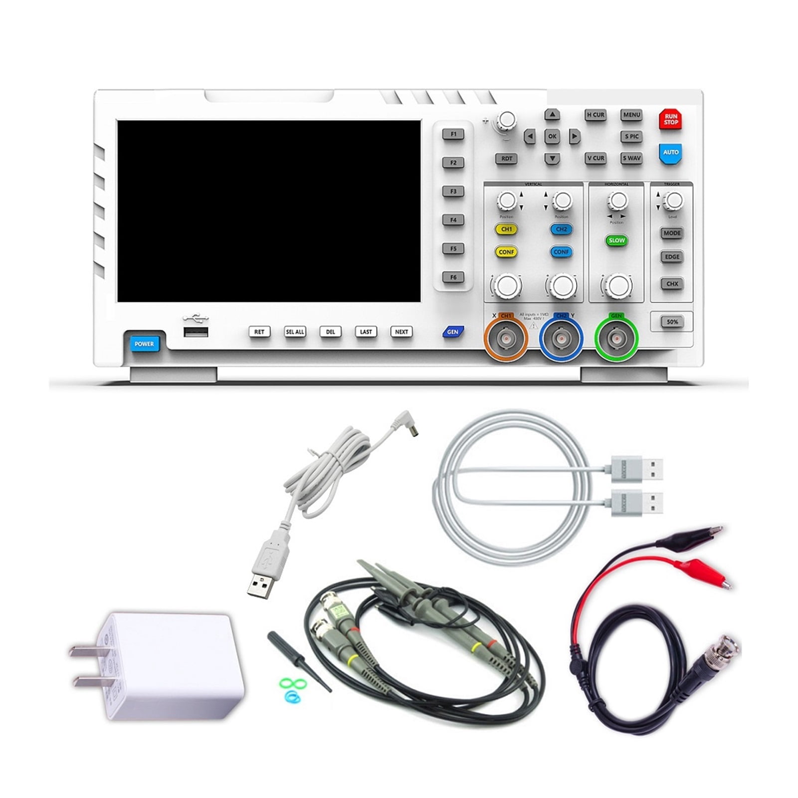 1014D Desktop Oscilloscope 100MHZ*2 1GS/s 2 In 1 Dual Channel Digital Oscilloscope 10MHZ Signal Generator ,Professional Designed