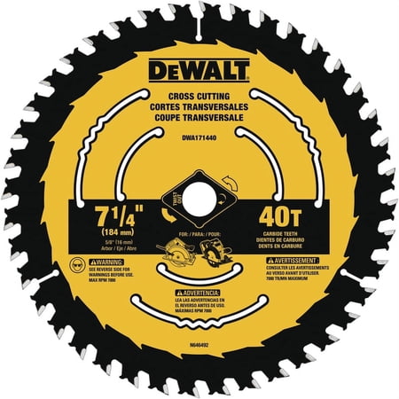 UPC: 0885911574518 | DeWalt DWA171440 Circular Saw Blade  Tungsten Carbide  40-Tooth x 7-1/4 In. – Quantity 1