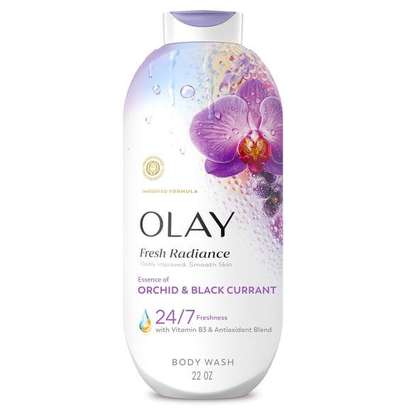 Olay Fresh Radiance Body Wash with Essence of Orchid and Black Currant, Vitamin B3 and Antioxidant Blend