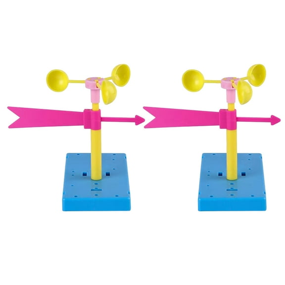 2 Sets DIY Hand-made Anemometer Wind Vane Wind Measurement Toy for Children