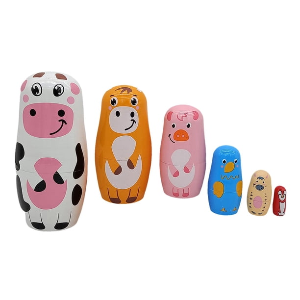 Lot 8 Poupées Russes Matryoshka En Bois Pour Enfants - Poupées Gigognes Animaux Dessin Animé Matryoshka Mignonne Garçon Fille Lot 8 Poupées Russes Matryoshka En Bois Pour Enfants - Poupées Gigognes Animaux Dessin Animé Matryoshka Mignonne Garçon Fille
