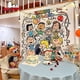 thumbnail image 2 of Tapiz de tela con fondo de feliz cumpleaños de Snoopy, Charlie Brown, decoración de fiesta kawaii, decoración de habitación, recuerdo de un año, 2 of 5