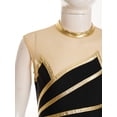 thumbnail image 5 of Jowowha Kids Girls Gymnastic Yoga Ballet Dance Suit Metallic Ice Skating Bodysuit Leotard with Gold&Black 16, 5 of 7