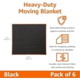 thumbnail image 2 of Basics Reinforced Tear-Resistant Moving Blankets, 72" x 80", Black, 6-Pack, 2 of 7