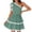 Green, variant on Womens One Shoulder Mini Dress Ruffle Hem Design Solid Color Stretchy Fabric Casual Silhouette for Party Events Green L