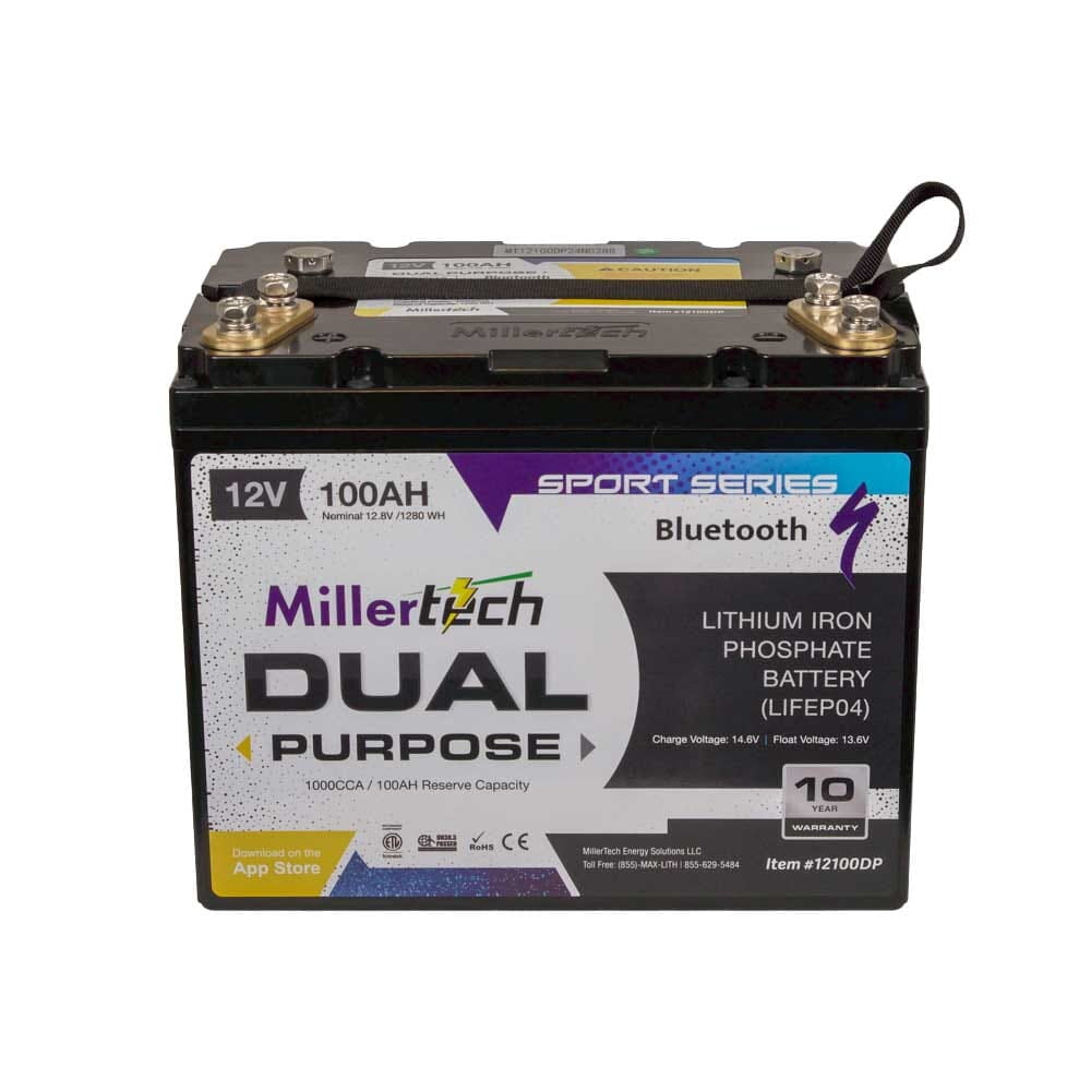 12V 100AH Sport Series LifePo4 Lithium Dual Purpose Battery - Bluetooth Group 24