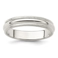 thumbnail image 1 of Bague en Argent Sterling 925 4mm Demi-Rond Milgrain Taille 11 Mariage Classique, 1 of 6