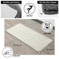 thumbnail image 5 of Evideco French Home Goods Off White Microfiber Polyester Double Sink Bath Mat Runner - 48"L x 20"W, 5 of 6
