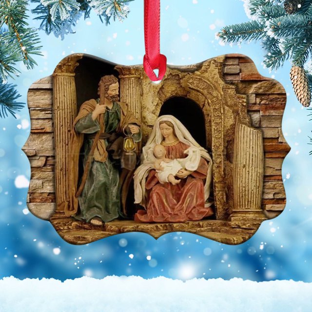 Fiudx Ofertas de la semana Colgante plano con impresión acrílica de la Natividad en 2D, decoración navideña, colgante conmemorativo