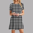 thumbnail image 2 of Summer Saving! Ashirexll Summer Dresses for Women, Midi Dresses for Women, Womens Casual Printed Short Sleeve Round Neck Ladies Dress, 2 of 6